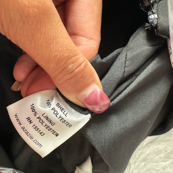 Azazie- A0 Dallas Black One Shoulder Dress - Picture 3 of 4